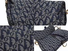 Load image into Gallery viewer, Christian Dior クリスチャンディオール サドルバッグ ワンショルダーバッグ RU 0051 ネイビー トロッター ガリアーノ期 美品 中古 4b005446