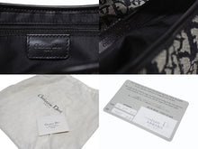 画像をギャラリービューアに読み込む, 極美品 Christian Dior クリスチャンディオール トロッター サドルバッグ ブラック ガリアーノ期 シルバー金具 ブラック ロゴ 中古 4b005447