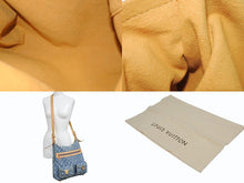 画像をギャラリービューアに読み込む, LOUIS VUITTON ルイヴィトン バギーGM ショルダーバッグ M95048 モノグラムデニム ブルー ゴールド金具 美品 中古 4b005448