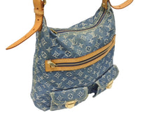 画像をギャラリービューアに読み込む, LOUIS VUITTON ルイヴィトン バギーGM ショルダーバッグ M95048 モノグラムデニム ブルー ゴールド金具 美品 中古 4b005448
