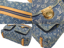 画像をギャラリービューアに読み込む, LOUIS VUITTON ルイヴィトン バギーGM ショルダーバッグ M95048 モノグラムデニム ブルー ゴールド金具 美品 中古 4b005448
