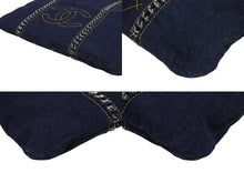 Load image into Gallery viewer, 極美品 CHANEL シャネル ラグジュアリーライン チェーントートバッグ 10番台 ココマーク ステッチ デニム ネイビー シルバー金具 中古 4b005451