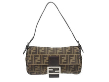画像をギャラリービューアに読み込む, FENDI フェンディ ハンドバッグ ズッカ柄 マンマバケット ブラウン キャンバス レザー 26424 シルバー金具 美品 中古 4b005452