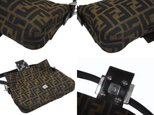 画像をギャラリービューアに読み込む, FENDI フェンディ ハンドバッグ ズッカ柄 マンマバケット ブラウン キャンバス レザー 26424 シルバー金具 美品 中古 4b005452