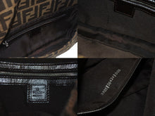 画像をギャラリービューアに読み込む, FENDI フェンディ ハンドバッグ ズッカ柄 マンマバケット ブラウン キャンバス レザー 26424 シルバー金具 美品 中古 4b005452