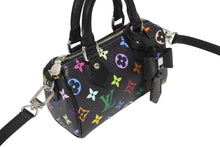画像をギャラリービューアに読み込む, 新品同様 LOUIS VUITTON ルイヴィトン ナノスピーディ 村上隆 マルチカラー ブラック 2WAYバッグ M13406 PVC レザー 中古 4b005454