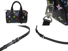 画像をギャラリービューアに読み込む, 新品同様 LOUIS VUITTON ルイヴィトン ナノスピーディ 村上隆 マルチカラー ブラック 2WAYバッグ M13406 PVC レザー 中古 4b005454