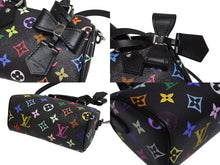 画像をギャラリービューアに読み込む, 新品同様 LOUIS VUITTON ルイヴィトン ナノスピーディ 村上隆 マルチカラー ブラック 2WAYバッグ M13406 PVC レザー 中古 4b005454