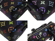 画像をギャラリービューアに読み込む, 新品同様 LOUIS VUITTON ルイヴィトン ナノスピーディ 村上隆 マルチカラー ブラック 2WAYバッグ M13406 PVC レザー 中古 4b005454