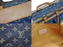 画像をギャラリービューアに読み込む, LOUIS VUITTON ルイヴィトン ネオスピーディ ハンドバッグ M95019 モノグラム デニム インディゴブルー ゴールド金具 美品 中古 4b005459