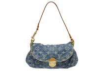 Load image into Gallery viewer, 極美品 LOUIS VUITTON ルイヴィトン ミニプリーティ ハンドバッグ M95050 モノグラムデニム レザー ブルー 中古 4b005460