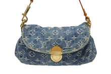 Load image into Gallery viewer, 極美品 LOUIS VUITTON ルイヴィトン ミニプリーティ ハンドバッグ M95050 モノグラムデニム レザー ブルー 中古 4b005460