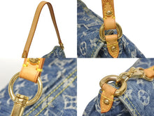 Load image into Gallery viewer, 極美品 LOUIS VUITTON ルイヴィトン ミニプリーティ ハンドバッグ M95050 モノグラムデニム レザー ブルー 中古 4b005460