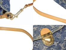 Load image into Gallery viewer, 極美品 LOUIS VUITTON ルイヴィトン ミニプリーティ ハンドバッグ M95050 モノグラムデニム レザー ブルー 中古 4b005460