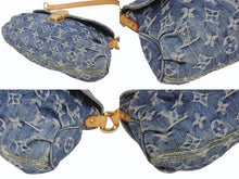 Load image into Gallery viewer, 極美品 LOUIS VUITTON ルイヴィトン ミニプリーティ ハンドバッグ M95050 モノグラムデニム レザー ブルー 中古 4b005460