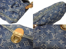 Load image into Gallery viewer, 極美品 LOUIS VUITTON ルイヴィトン ミニプリーティ ハンドバッグ M95050 モノグラムデニム レザー ブルー 中古 4b005460