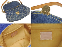 Load image into Gallery viewer, 極美品 LOUIS VUITTON ルイヴィトン ミニプリーティ ハンドバッグ M95050 モノグラムデニム レザー ブルー 中古 4b005460