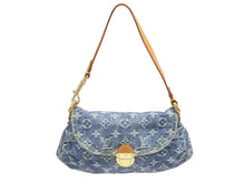 画像をギャラリービューアに読み込む, LOUIS VUITTON ルイヴィトン ミニプリーティ ワンショルダーバッグ M95050 モノグラム デニム レザー ゴールド金具 美品 中古 4b005461
