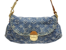 画像をギャラリービューアに読み込む, LOUIS VUITTON ルイヴィトン ミニプリーティ ワンショルダーバッグ M95050 モノグラム デニム レザー ゴールド金具 美品 中古 4b005461