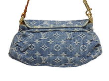 画像をギャラリービューアに読み込む, LOUIS VUITTON ルイヴィトン ミニプリーティ ワンショルダーバッグ M95050 モノグラム デニム レザー ゴールド金具 美品 中古 4b005461