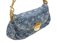 画像をギャラリービューアに読み込む, LOUIS VUITTON ルイヴィトン ミニプリーティ ワンショルダーバッグ M95050 モノグラム デニム レザー ゴールド金具 美品 中古 4b005461