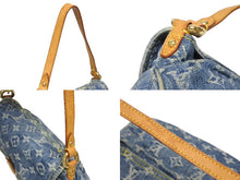 画像をギャラリービューアに読み込む, LOUIS VUITTON ルイヴィトン ミニプリーティ ワンショルダーバッグ M95050 モノグラム デニム レザー ゴールド金具 美品 中古 4b005461