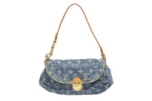 Load image into Gallery viewer, 極美品 LOUIS VUITTON ルイヴィトン ミニプリーティ ハンドバッグ M95050 モノグラムデニム レザー ブルー 中古 4b005462