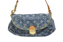 Load image into Gallery viewer, 極美品 LOUIS VUITTON ルイヴィトン ミニプリーティ ハンドバッグ M95050 モノグラムデニム レザー ブルー 中古 4b005462