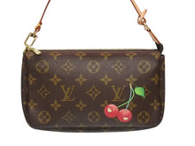 画像をギャラリービューアに読み込む, 新品同様品 LOUIS VUITTON ルイヴィトン ポシェット アクセソワール ブラウン モノグラム チェリー 村上隆 M95008 中古 4b005463
