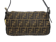 画像をギャラリービューアに読み込む, 極美品 FENDI フェンディ ハンドバッグ ズッカ柄 マンマバケット ブラウン キャンバス レザー 25124 シルバー金具 中古 4b005465