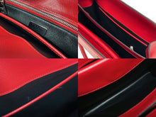 画像をギャラリービューアに読み込む, PRADA プラダ プリント sac a main en cuir ショルダーバッグ ハンドバッグ サフィアーノレザー レッド シルバー金具 美品 中古 4b005466