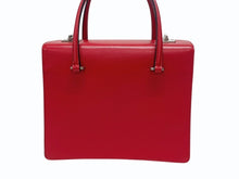 画像をギャラリービューアに読み込む, PRADA プラダ プリント sac a main en cuir ショルダーバッグ ハンドバッグ サフィアーノレザー レッド シルバー金具 美品 中古 4b005466