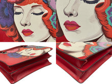 画像をギャラリービューアに読み込む, PRADA プラダ プリント sac a main en cuir ショルダーバッグ ハンドバッグ サフィアーノレザー レッド シルバー金具 美品 中古 4b005466