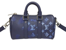 画像をギャラリービューアに読み込む, 極美品 LOUIS VUITTON ルイヴィトン ウォーターカラー モノグラム ブルー キーポルXS M57844 中古 4b005467