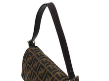 画像をギャラリービューアに読み込む, 極美品 FENDI フェンディ マンマバケット ワンショルダーバッグ 26325 ズッカ柄 キャンバス レザー ブラウン シルバー金具 中古 4b005475