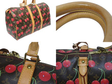 画像をギャラリービューアに読み込む, 極美品 LOUIS VUITTON ルイヴィトン キーポル45 ボストンバッグ M95011 モノグラム チェリー PVC レザー ブラウン 村上隆 美品 中古 4b005477