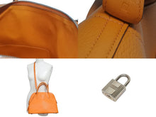 Load image into Gallery viewer, HERMES エルメス ボリード31 ハンドバッグ シェーブル □K刻印 オレンジ シルバー金具 中古 4b005481