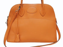 Load image into Gallery viewer, HERMES エルメス ボリード31 ハンドバッグ シェーブル □K刻印 オレンジ シルバー金具 中古 4b005481
