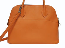 Load image into Gallery viewer, HERMES エルメス ボリード31 ハンドバッグ シェーブル □K刻印 オレンジ シルバー金具 中古 4b005481