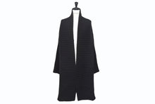 Load image into Gallery viewer, CHROME HEARTS クロムハーツ ロングカーディガン サイズL CHプラス クロスレザーパッチ カシミヤ ウール シルバー925 美品 中古 4b005487