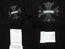 Load image into Gallery viewer, CHROME HEARTS クロムハーツ ロングカーディガン サイズL CHプラス クロスレザーパッチ カシミヤ ウール シルバー925 美品 中古 4b005487