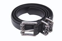 Load image into Gallery viewer, CHROME HEARTS クロムハーツ BLT ROLLER 3PC 1.0 ローラーベルト サイズ36 ブラック レザー シルバー925 美品 中古 4b005489