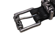 Load image into Gallery viewer, CHROME HEARTS クロムハーツ BLT ROLLER 3PC 1.0 ローラーベルト サイズ36 ブラック レザー シルバー925 美品 中古 4b005489