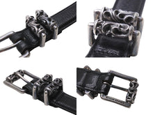 Load image into Gallery viewer, CHROME HEARTS クロムハーツ BLT ROLLER 3PC 1.0 ローラーベルト サイズ36 ブラック レザー シルバー925 美品 中古 4b005489