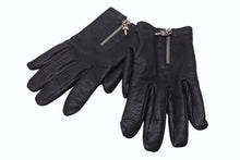 Load image into Gallery viewer, CHROME HEARTS クロムハーツ DGR ZIP GROVE ダガージップ レザーグローブ 手袋 サイズ9 シルバー925 ブラック 美品 中古 4b005490