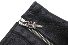 Load image into Gallery viewer, CHROME HEARTS クロムハーツ DGR ZIP GROVE ダガージップ レザーグローブ 手袋 サイズ9 シルバー925 ブラック 美品 中古 4b005490