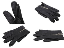 Load image into Gallery viewer, CHROME HEARTS クロムハーツ DGR ZIP GROVE ダガージップ レザーグローブ 手袋 サイズ9 シルバー925 ブラック 美品 中古 4b005490