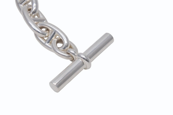 極美品 HERMES エルメス シェーヌダンクルGM ブレスレット 12コマ 新型 シルバー925 67.2g ジュエリー アクセサリー 小物 中古 4b005498