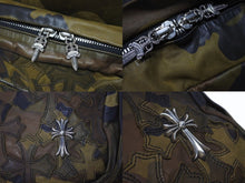 Load image into Gallery viewer, 極美品 CHROME HEARTS クロムハーツ 7THグレード カモフラージュ リュック セメタリー クロスパッチ レザー カモ柄 迷彩 シルバー925 中古 4b005499
