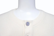 画像をギャラリービューアに読み込む, CHROME HEARTS クロムハーツ サーマル 半袖Tシャツ サイズL アイボリー コットン シルバ−925 CHロゴ刺繍 美品 中古 4b005504